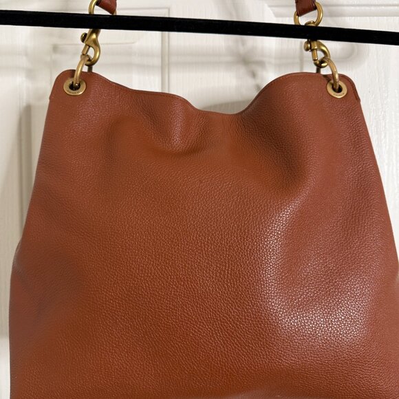 COACH Tabby Hobo Saddle Pebbled Leather Brown Crossbody Bag - Picture 2 of 8